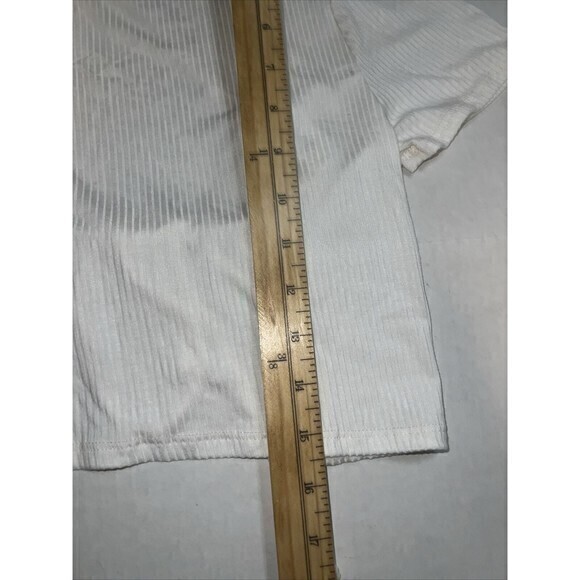 Antistar Ladies Size Medium White Ribbed Soft Crop Top Short Sleeve T Shirt NWT - Picture 3 of 8